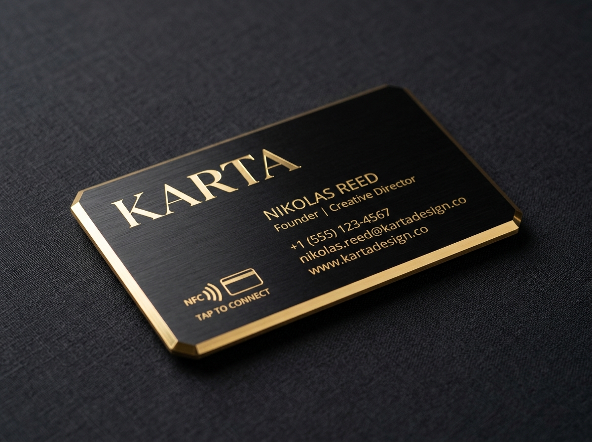 Carte Karta en métal noir et or
